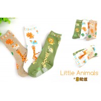 嬰兒防滑中筒襪 (一套3對) - Little Animals